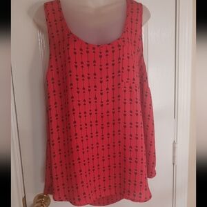 Torrid Red and Black Geometric Arrows Blouse Size 1